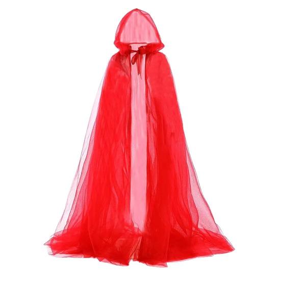 Хэллоуинский марлевый плащ с капюшоном для взрослых, прозрачный сетчатый плащ с капюшоном в полный рост, костюм ведьмы для косплея на ренессансную средневековую вечеринку