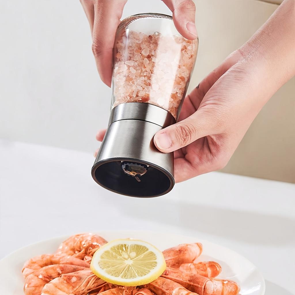 Ручная перечница, бутылка для помола гранул морской соли и перца, черно-белый инструмент для помола порошка перца, банка для специй