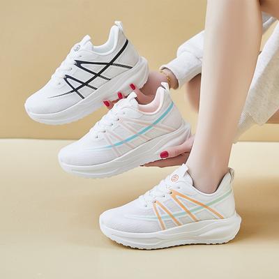 Женские повседневные туфли для папы, кроссовки на толстой платформе, удобные кроссовки для ходьбы со шнуровкой, нескользящие теннисные кроссовки, дышащие спортивные кроссовки для женщин