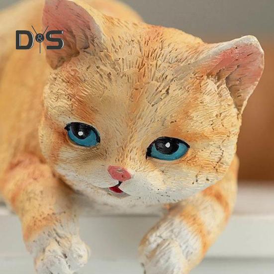 Скульптура из смолы кошки, фигурка кошки-мамы и котят, украшение на край стола, статуэтка кошки для дома, спальни, детской комнаты, декор