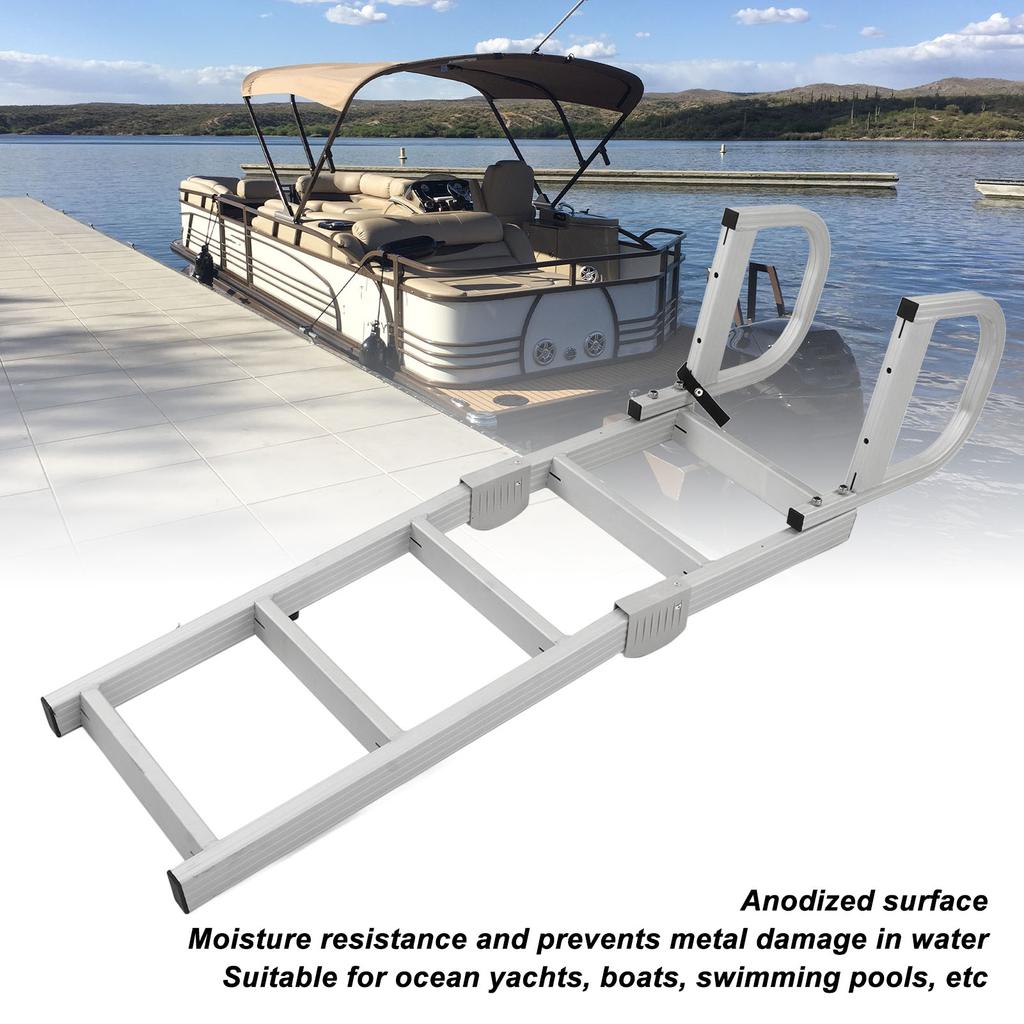 Boat Ladder 5 Step Boat Folding Ladder Aluminum 200KG Load Capacity Marine Pontoon Ladder For  Yachts Ships Swimming Pools