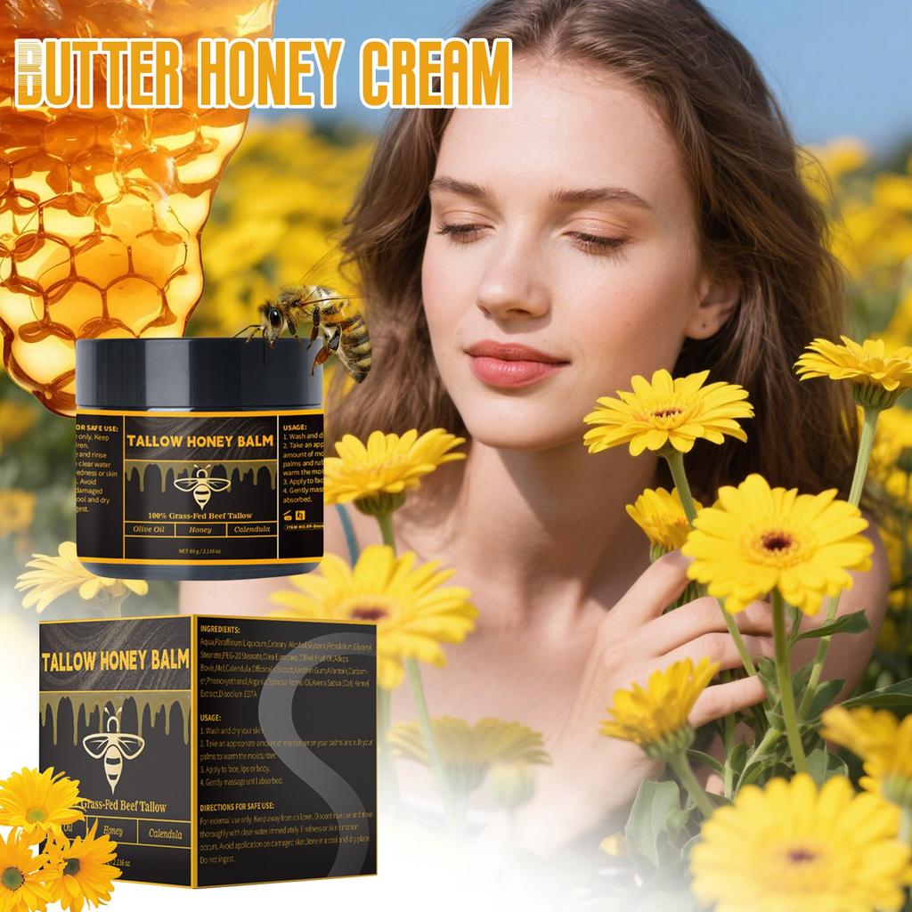 Органический бальзам с маслом ши и медом, увлажняющий крем с жиром, успокаивающий и увлажняющий, 60 г