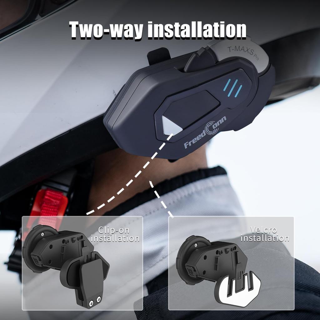 FreedConn T-Max Pro Earphones, Helmet Speaker, Strong Compatibility, Bluetooth 5.0, Headset, Siri/S-voice Command for