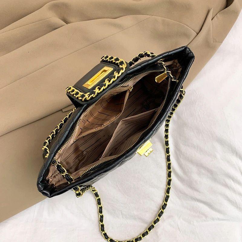 Оптовая продажа большой вместимости новая маленькая сумка-тоут в стиле «маленький ароматный ветер», взрывной хит интернет-знаменитостей, женская сумка на плечо для通勤, с чувством высокого класса, универсальная