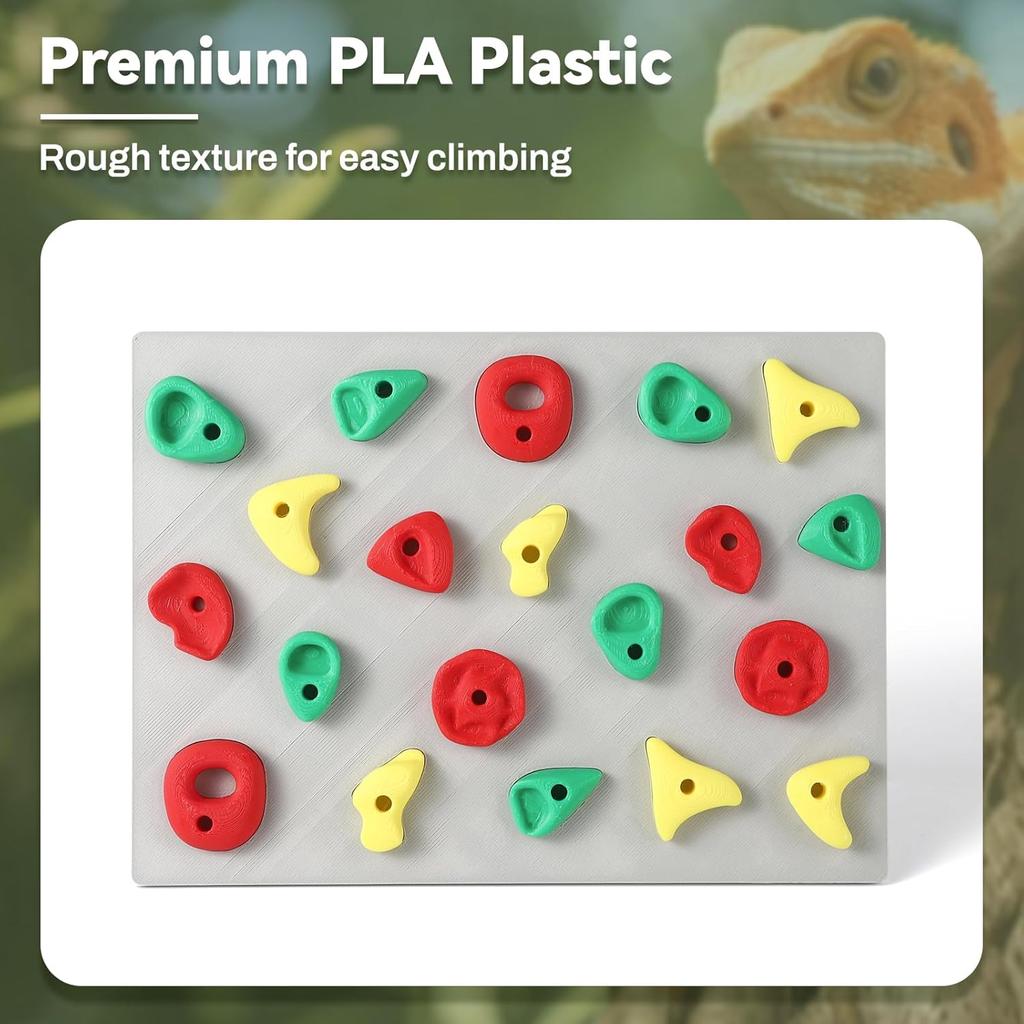 Climbing Wall for Reptiles, Reptile Tank Terrarium Accessories Habitat Decor for Bearded Dragons, Leopard Geckos, Lizards, Snakes, Tree Frogs,