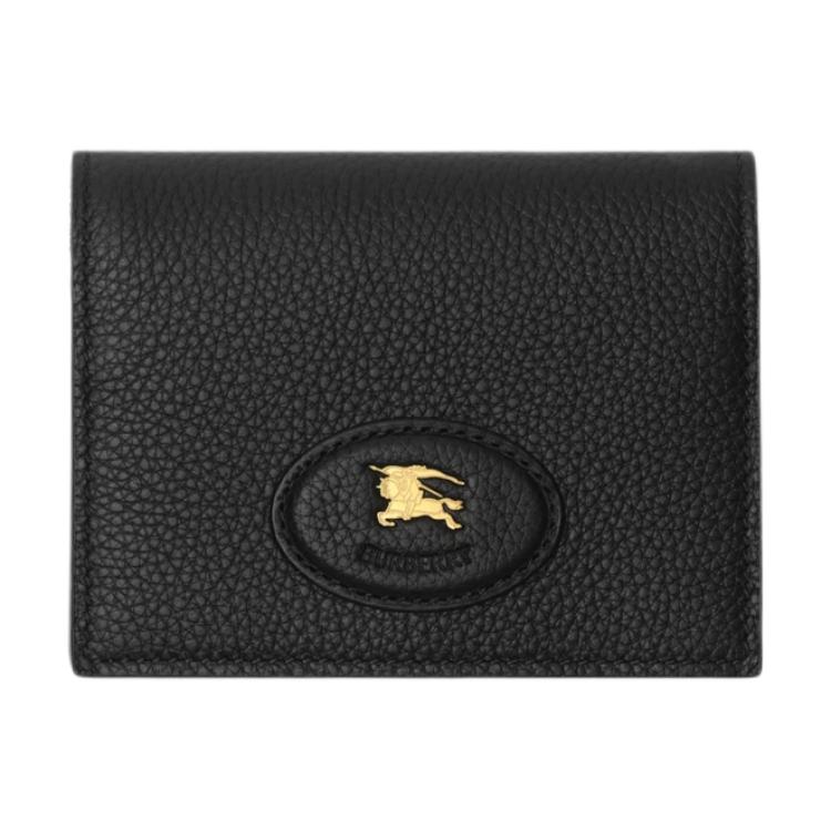 Burberry Bloomsbury Metal Knight Badge Calfskin Card Holder Wallet Women Wallet Black 81204921