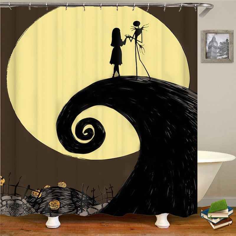 Soft And Comfortable The Nightmare Before Christmas Shower Curtain And Mat Set