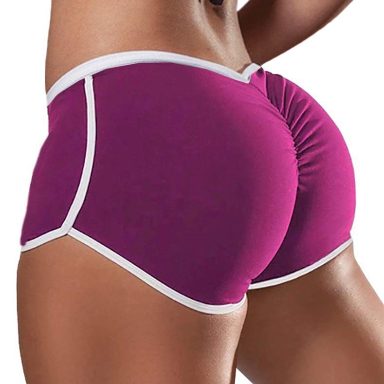 Summer Sexy Solid Color Low Waist Sports Running Hip Shorts