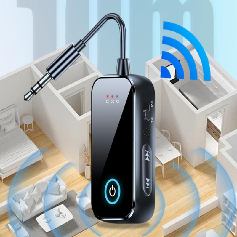 Bluetooth 6.0 Аудио Передатчик-Приемник Aux 2 в 1 Беспроводной Адаптер 3,5 мм С Микрофоном Hi-Fi Стерео Музыка для Автомобиля ТВ ПК Самолета
