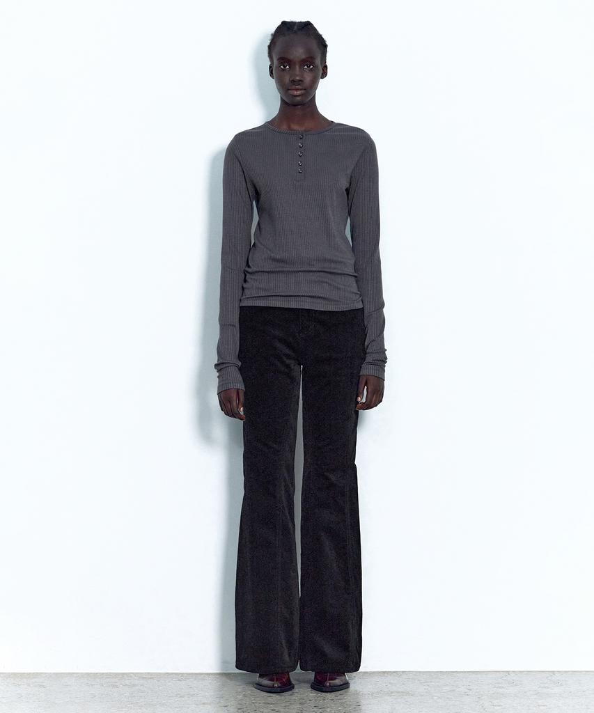 INSILENCE WOMEN Twill Cotton Spandex Pants Black