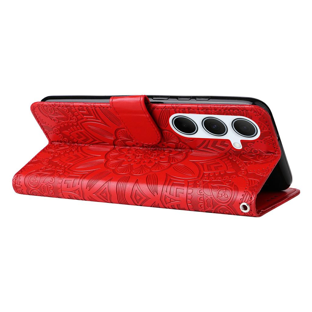 For Samsung Galaxy A56 5G Case Sunflower Imprint Leather Wallet Phone Cover