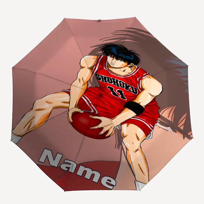 Custom Name Slam Dunk Theme Automatic Umbrella, Lightweight & Portable, 8 Rib, Perfect for Outdoor Travel, Birthdays, Christmas, Gifts.