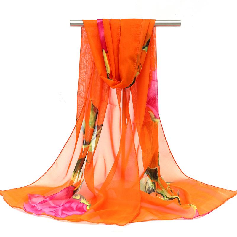 Spring/Summer New Women'S Silk Scarf 150 * 45cm Simulated Silk Twill Square Scarf Fashion Printed Large Square Scarf Professional Scarf