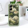Элегантный белый чехол-накладка с розой для Xiaomi Poco F7 X7 X6 F6 M6 M5 M5S F5 X5 F4 X4 M4 F3 M3 X3 Pro 4G 5G GT Силиконовый чехол