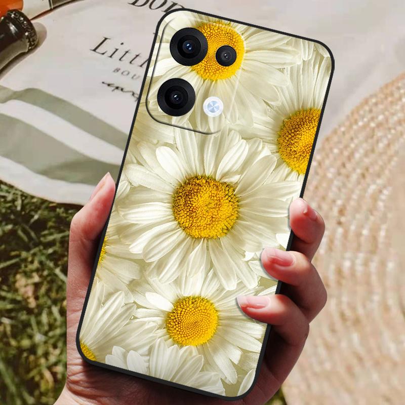 Чехол для Oppo Reno 13 Pro Черный Силикон ТПУ Мягкий Чехол для Телефона для Coque ppo Reno13 Pro 13Pro 5G Защитный Задний Корпус Fundas