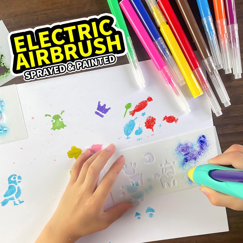 Children'S Electric Inkjet Pen Usb Charging Graffiti Painting Pen Set Diy Creative Painting Toy