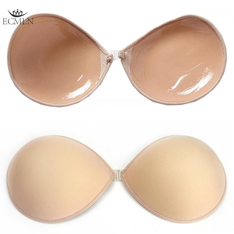Self-Adhesive Silicone Seamless Front Closure Sticky Backless Women's Bra Invisible Push Up Bra