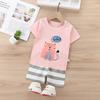 Two Pieces Children's Short-sleeved Suit Cotton Baby Clothes Boy Shorts Girls 1-7 Years Old Summer Children's Clothing