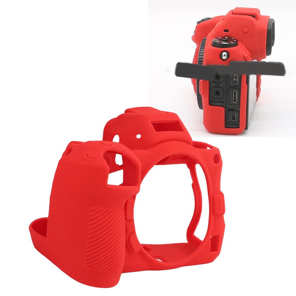 Camera Silicone Case for Z5 Z6II Mirrorless Camera Shockproof Protective Cover for Z5 Z6II Z7II Z7II, Anti-slip (Red)
