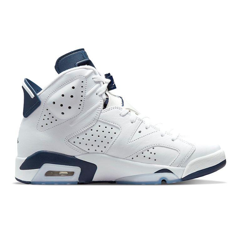 Кроссовки унисекс Air Jordan 6 Retro Midnight Navy 2022 Белые CT8529-141