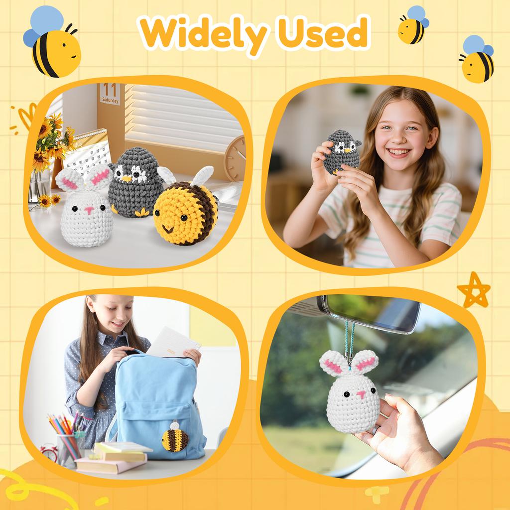 Шерстяная пряжа Милый животный набор для вязания крючком Рождественский подарок Веселое DIY рукоделие Набор для вязания крючком для начинающих Набор для вязания крючком Любителям рукоделия Инструменты для вязания