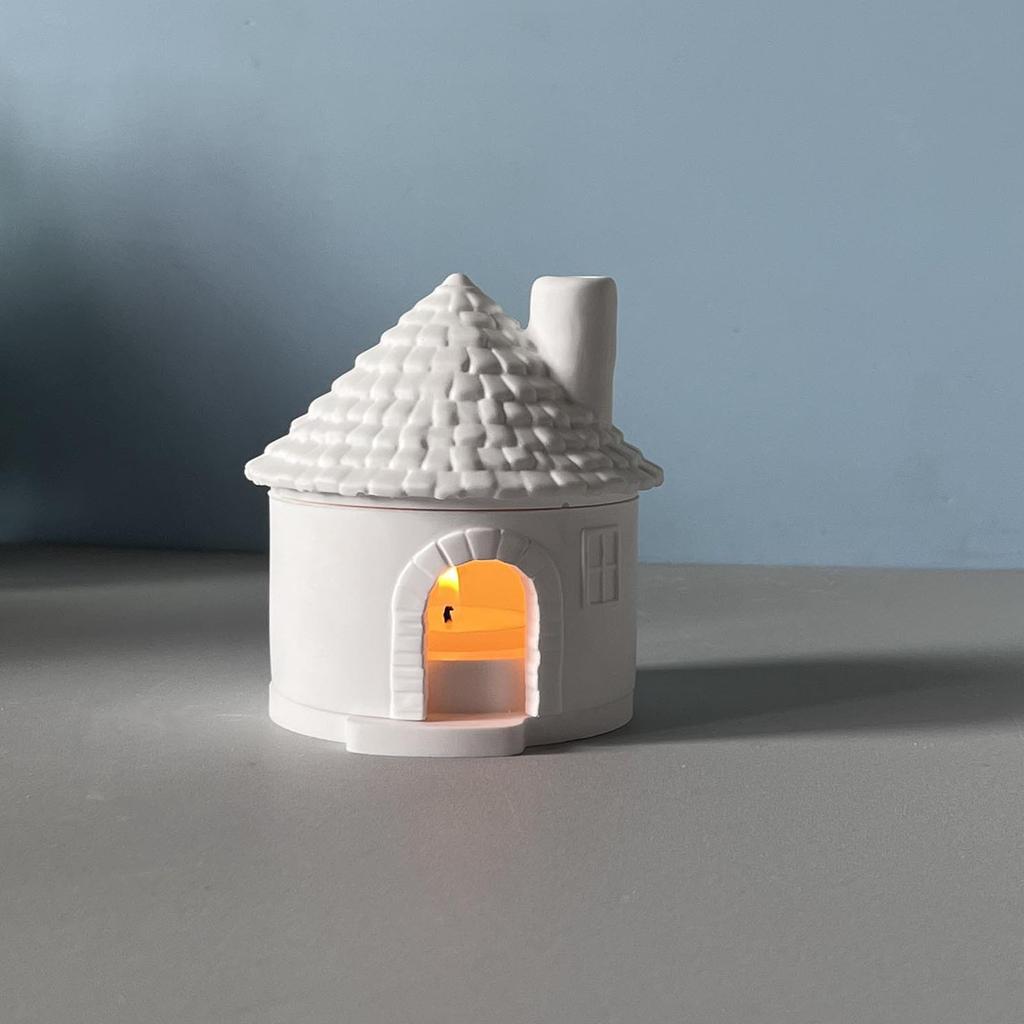 Форма Домика Силиконовая Форма для Подсвечника-Таблетки из Эпоксидной Смолы Держатель для Чайной Свечи Декорация Многоцелевые Силиконовые Формы