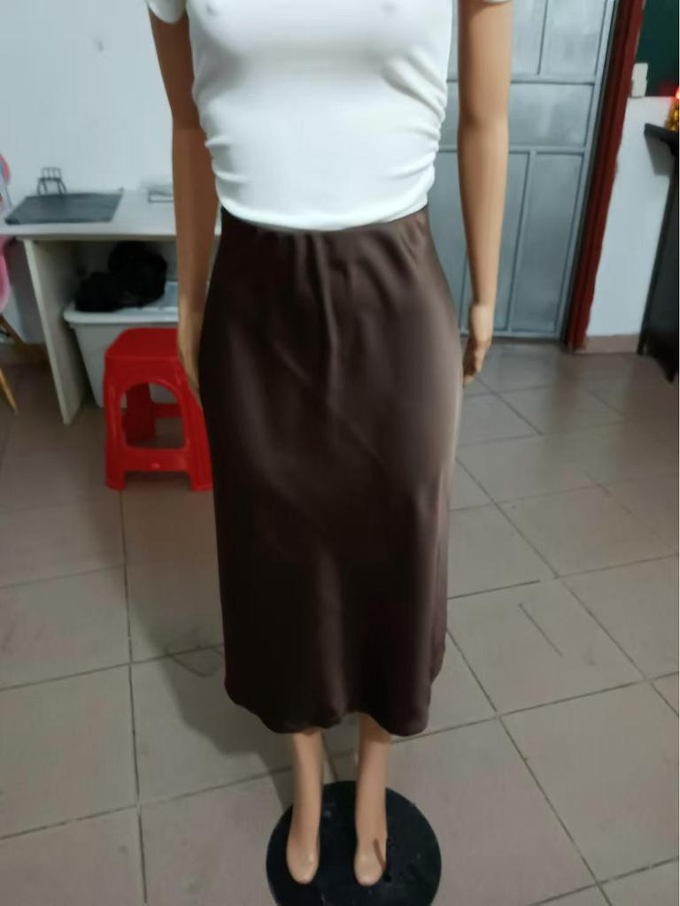 WB Silk Satin Midi Skirt