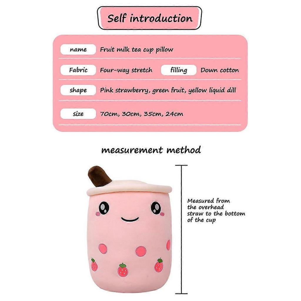 35cm Cute Boba Milk Tea Plushie Toy Soft Stuffed Apple Pink Strawberry Taste Milk Tea Hug Pillow Balls Bubo Tea Cup Cushion
