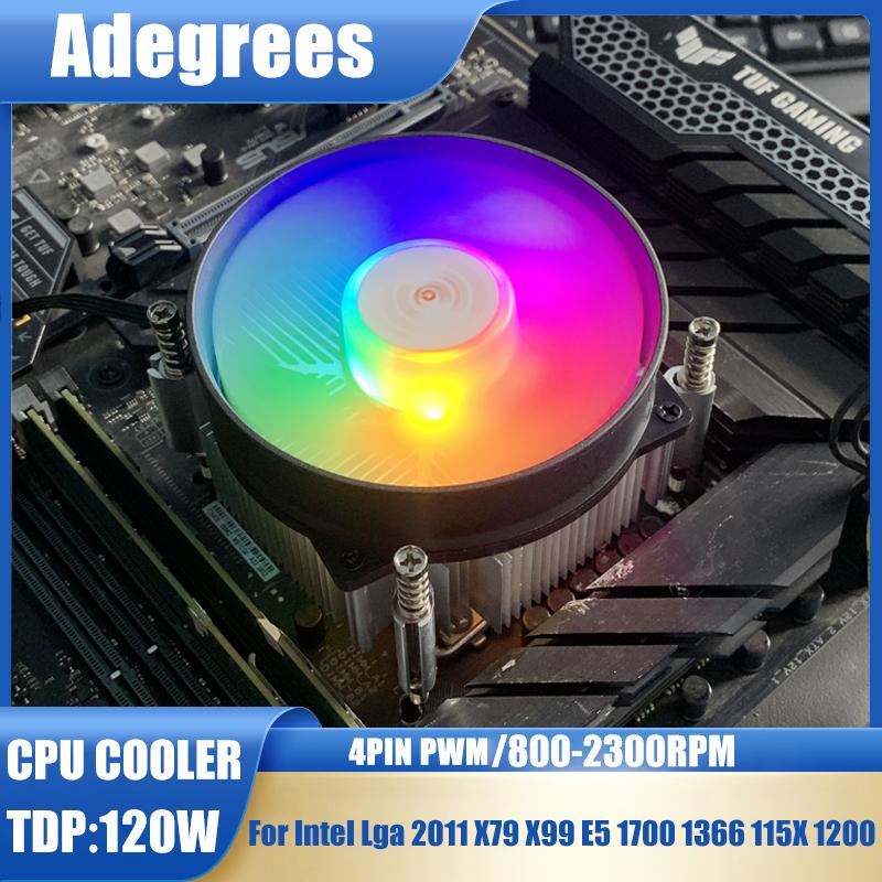 Воздушный кулер для процессора 4-контактный Медный сердечник 90 мм RGB Охладитель процессора ПК для Intel 1150/1151/1155/1156/1700/1200/1366/2011/2011-3/X99/X79