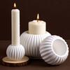 Круглый полосатый стакан для свечи Силиконовая форма Сделай сам Домашний декор стола Подсвечник Изготовление поделок Гипсовая смола Ваза Коробка для хранения Глиняные формы