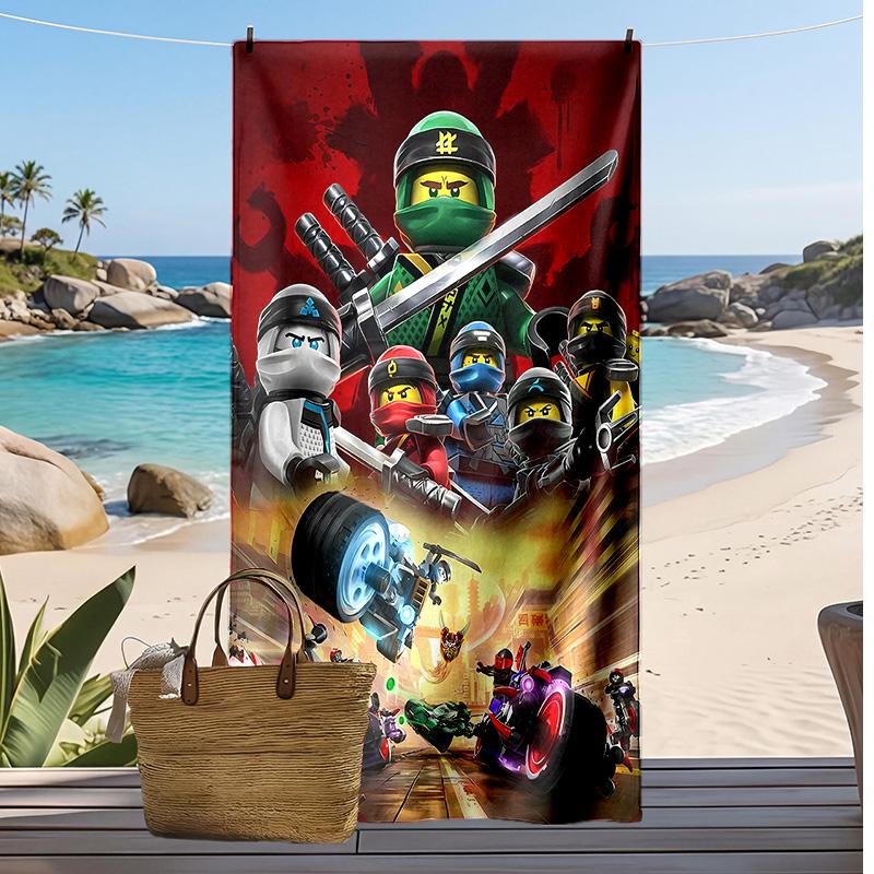 Ninjago Printed Quick Dry Beach Towel Super Absorbent Soft Lightweight Bath Towel for Pool Summer Travel