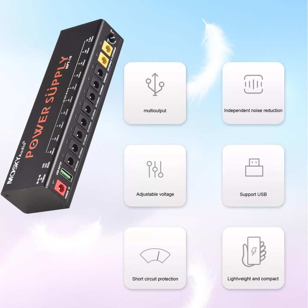 11-канальный источник питания гитарной педали с независимой защитой от короткого замыкания.