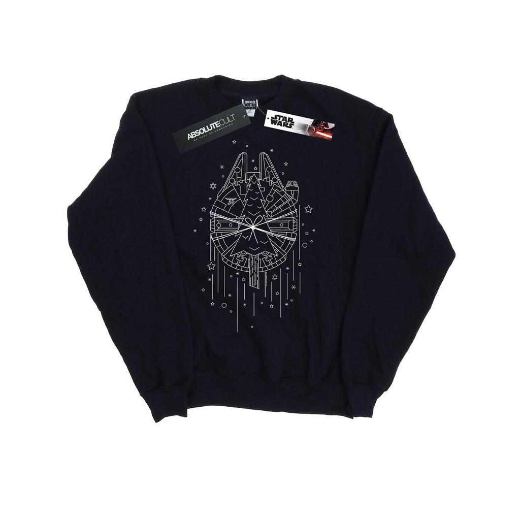 Star Wars Mens Millennium Falcon Christmas Tree Delivery Sweatshirt