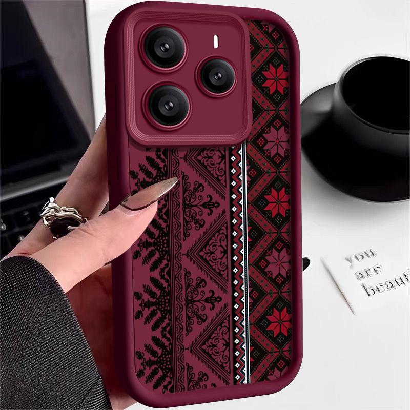 Мягкий силиконовый чехол для телефона со сложным узором для Xiaomi 14T 13T Pro Poco X7 F6 Pro X6 Redmi Note 14 Pro 13 12 11, противоударный матовый чехол-бампер из ТПУ
