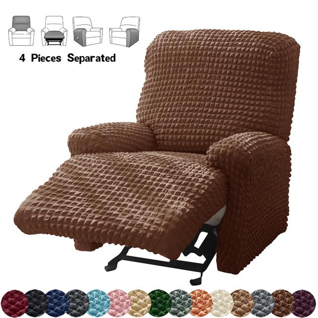 Чехлы для кресел в сплит-стиле для гостиной, эластичные чехлы для диванов из жатого хлопка с рюшами, чехол для кресла для отдыха, чехол для ленивого мальчика, чехол для кресла
