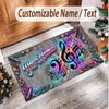 Music General Theme Soft Crystal Velvet Rug Custom Name & Text Print Non Slip Floor Rug for Bedroom Living Room