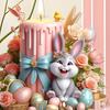 Easter Candle Bunny Table Sign 2D Flat Acrylic Egg Flower Rabbit Decoration Home Living