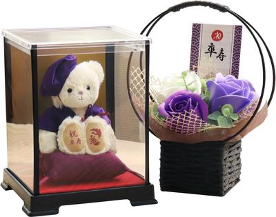 Маленький мишка Longevity Bear Petit Lou 12 см Маленький с ароматом Мыло 90-й (Чехол Цветы) (1, День рождения)