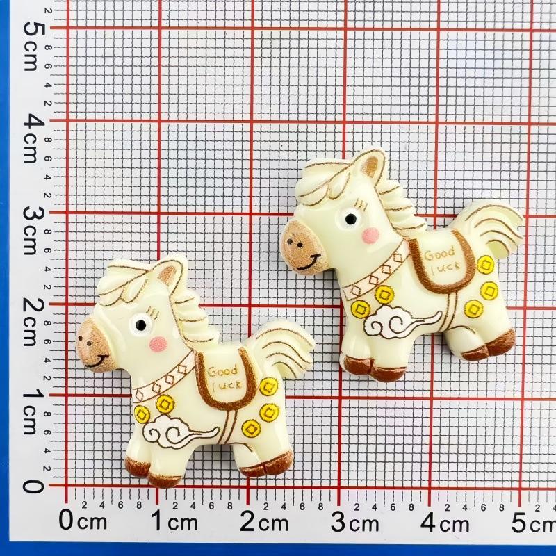 10 шт. Мультяшные смоляные аксессуары для DIY, кабошоны с плоской задней стороной, милые мультяшные пони, украшения для изготовления DIY-украшений, Декор