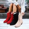 Large Size Thick Heel Embroidered Short Boots Women's Autumn and Winter Fashion Sleeve Martin Boots Snow Boots Women