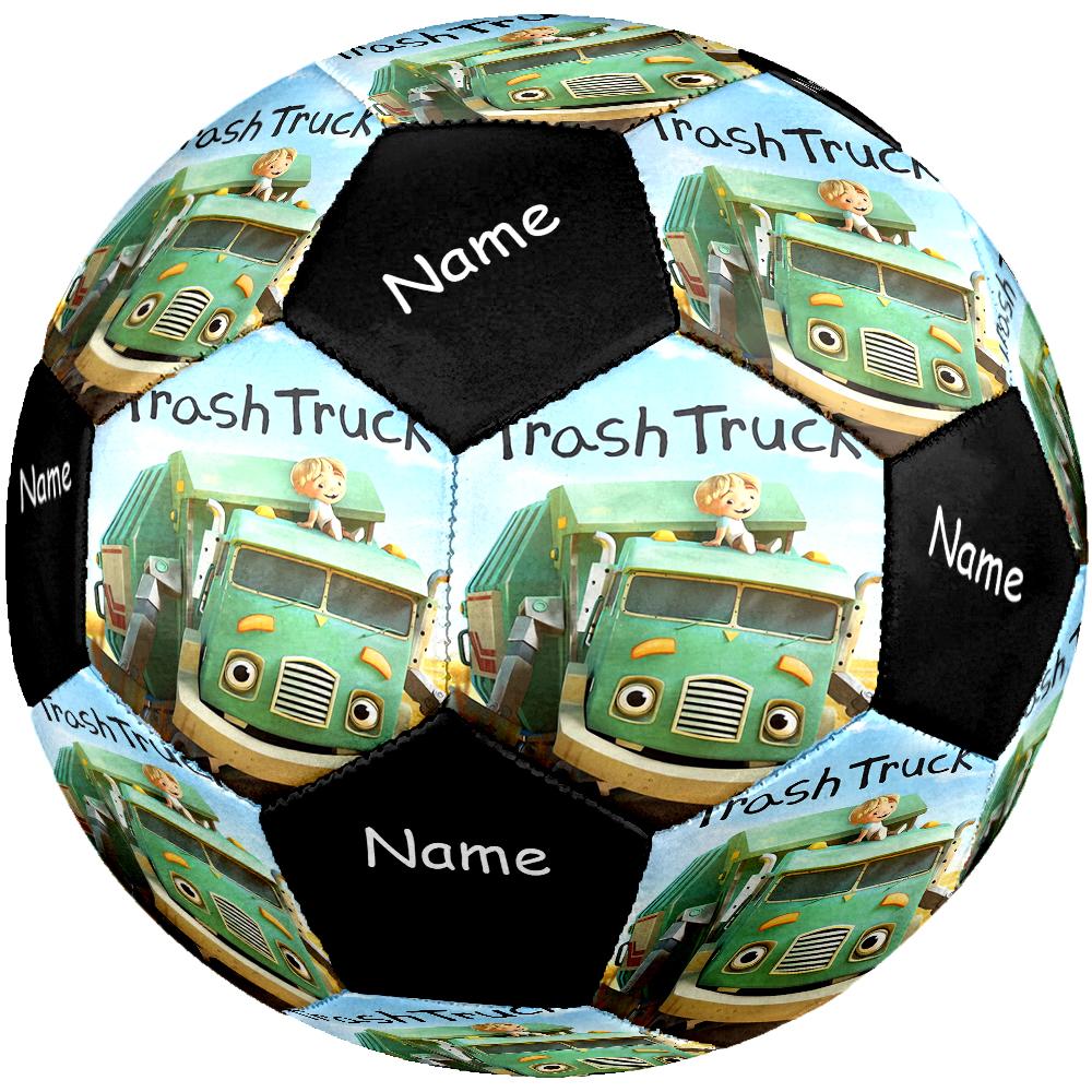 Custom Name Trash Truck Theme Size 5 Soccer Ball, Suitable for Both Indoor and Outdoor Matches, a Gift Suitable for Everyone.