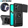 KEYSION Магнитный чехол для телефона OPPO Realme C61 C63 Защита камеры со сдвижной крышкой Вертикальная подставка 360 Кольцо Ударопрочная задняя крышка