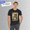 Good Morning Coffee Shirt - Adorable Cat with Coffee T-Shirt by Catsky Designs
