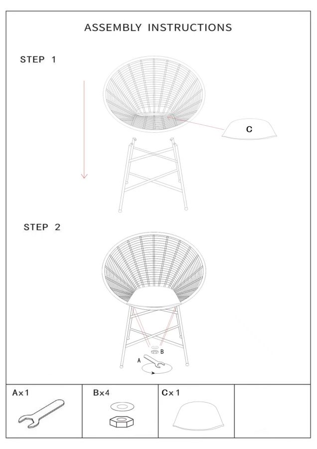Chair Panama Grid With Cushion Cm 72X56,5X88