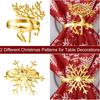 12Pcs/Set Napkin Ring Reindeer Snowflake Shape Metal Festive Napkin Holders Tableware Christmas Table Decoration