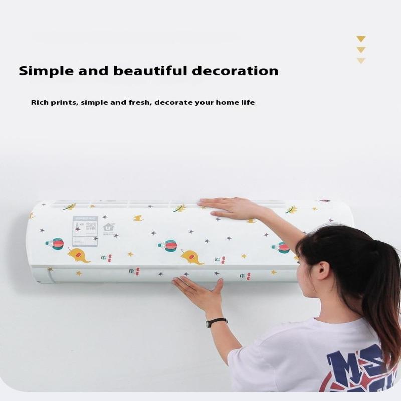 3Pcs Air Conditioner Dust Cover Wall Mounted Air Conditioner Universal Minimalist Cartoon Washable Peva Air Conditioner Cover