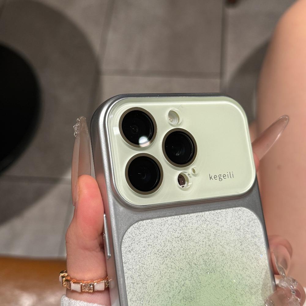 Чехол с блестками, большим прозрачным окном и градиентом для For Iphone 17 16 1 Pro Max 14 13, Защита камеры, Блестящий, Цветной, Ударопрочный чехол