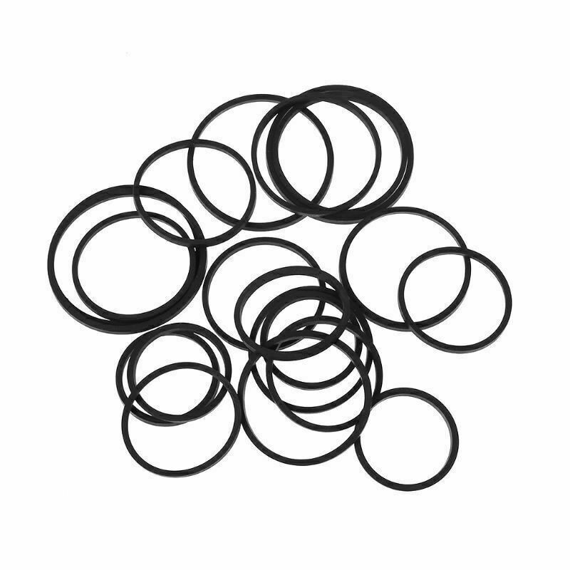 20pcs 1.2mm Universal Mix Rubber Square Belts Kits Set Tape for Walkman Cassette CD Player Replacement