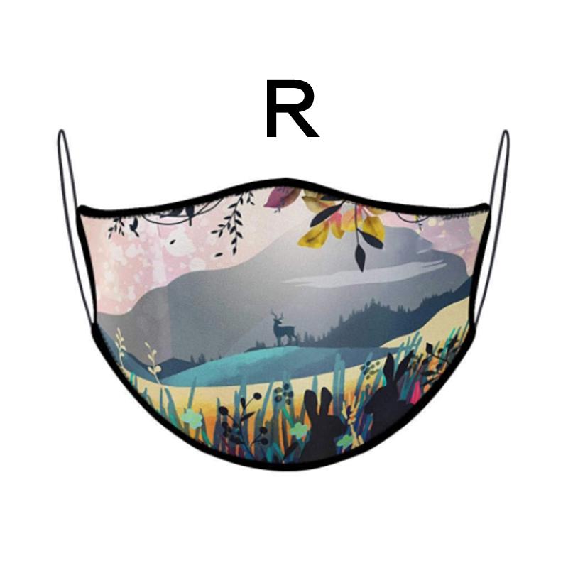 12 цветов Хэллоуин 3D печатная маска многоразовая рот-муфель Экологическая мода Спорт на открытом воздухе