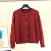 Spring Autumn Women Casual O-neck Full Sleeve Single Breasted Knitted Sweater Cardigans